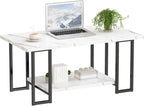 AWQM Marble Coffee Table, Faux Marble Top Rectangular Coffee Table - Image 7