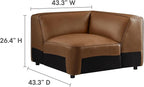 Modway Auren Vegan Leather Corner Modular Chair in Coffee - Image 3