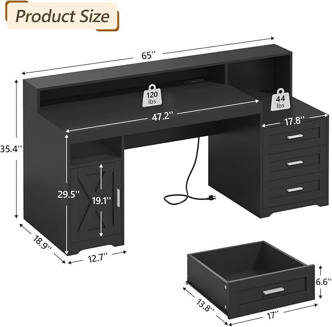 TVU Farmhouse Computer Desk - Image 2