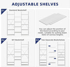 NUMENN Triple Column 5 Tier Bookshelf, Bookcase - Image 6