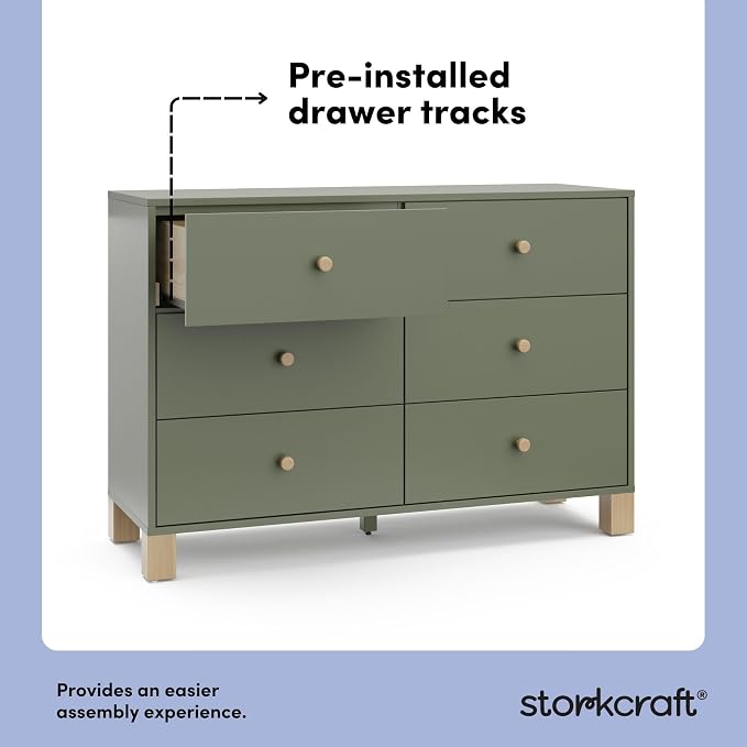 Storkcraft California 6-Drawer Double Dresser - Image 6