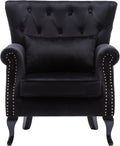 Mid Century Accent Chair Modern Button Tufted Armchair Club Chair Velvet by DMFurniture