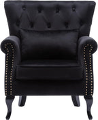 Mid Century Accent Chair Modern Button Tufted Armchair Club Chair Velvet by DMFurniture