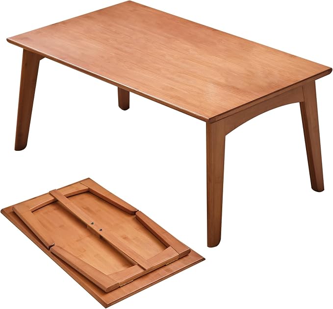 JIKUGO Bamboo Folding Coffee Table No Assembly Required Japanese Floor Table - Image 6