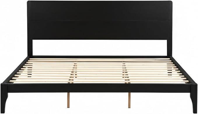 Merax King Size Bamboo Platform Bed, Mid-Century Modern Bed Frame - Image 6