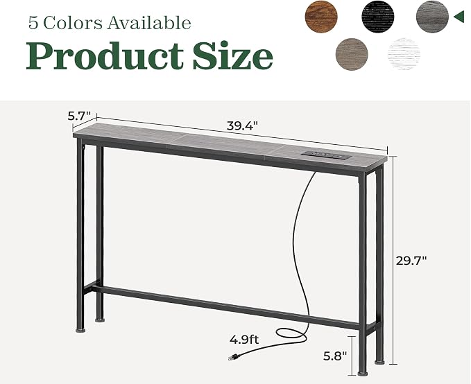 SUPERJARE 5.7 Inch Console Table - Image 3