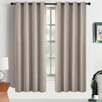 Yakamok Room Darkening Curtains 52x63 inch Length Natural-Living Room | 2 panels by Yakamok