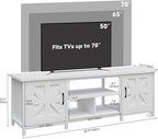 YITAHOME TV Stand with LED Lights & Charging Station, Farmhouse Entertainment - Image 2