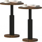 LAATOOREE Round Side Tables Set of 2, Pedestal Drink Table, Spacious Top by LAATOOREE