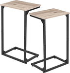 AMHANCIBLE C Shaped End Tables Set of 2, Couch Side Tables that Slide Under Sofa by AMHANCIBLE