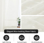 SpaceDresser Check Sheer Curtains 84 Inches Long - Image 4