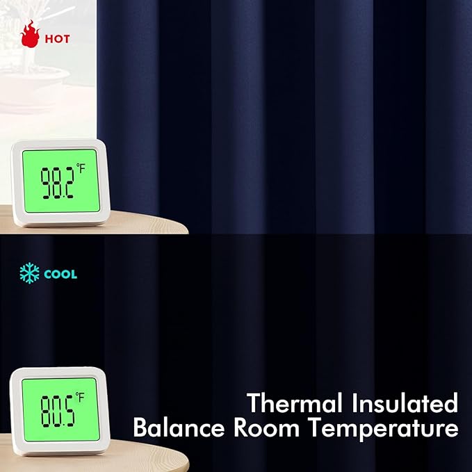 MIULEE Blackout Curtains for Bedroom 2 Panels 34 x 45 Inch Long Navy Blue | - Image 3