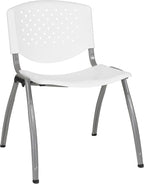 Flash Furniture HERCULES -5 Pack 880 lb. Capacity White Plastic Stack Chair | - Image 8