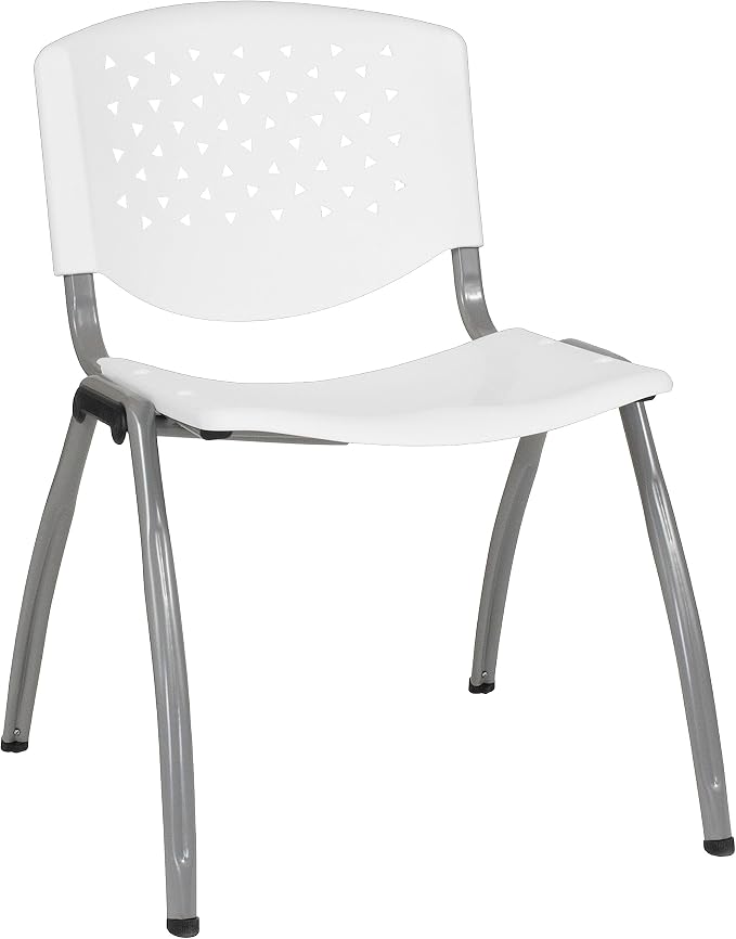 Flash Furniture HERCULES -5 Pack 880 lb. Capacity White Plastic Stack Chair | - Image 8