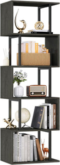 Furologee 6 Tier Bookshelf Tall Geometric Bookcase, S Shaped Industrial Display by Furologee