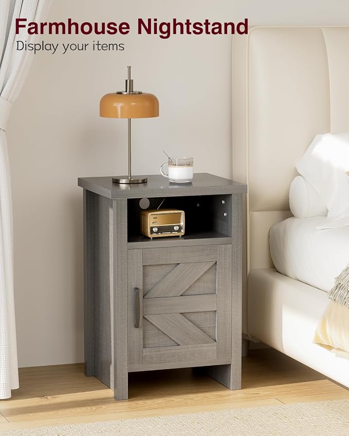 YESHOMY Farmhouse Modern Nightstand - Image 4