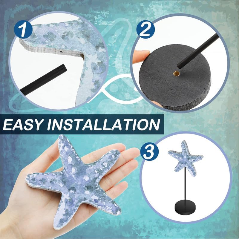 Maitys 3 Pcs Christmas Sea Turtle Table Decor Beach Coastal Decor for Home - Image 4