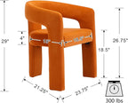 VESCASA Velvet Barrel Dining Chair - Image 3