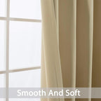 Yakamok Beige Room Darkening Curtains 84 inch Sliding Door Drapes | 1 - Image 4