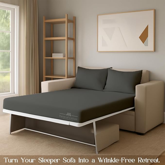 Sleeper Sofa Bed Sheet, 100% Cotton 400 Thread Count, 4 Piece Set, Deep Pocket - Image 8