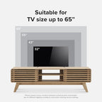 mopio Ensley 59" TV Stand with Slatted Door, Mid Century Modern Entertainment - Image 3