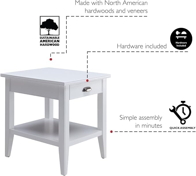 Leick Home Laurent 20 in. Solid Wood End Table - Image 7