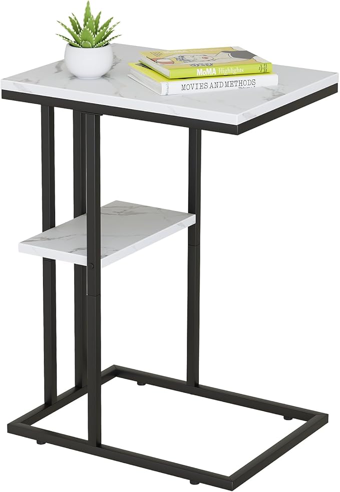 Easy Paws C Shaped End Table, Small Side Table by Easy+Paws