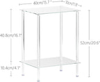 Tempered Glass Side Tables Set of 2 Acrylic End Table - Image 3
