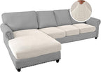 H.VERSAILTEX Sectional Couch Covers 4 Pieces Sofa Seat Cushion Covers L Shape - Image 2