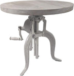Carolina Chair & Table Adjustable Hand Crank 18" Wooden Top Rustic Side Table - Image 5