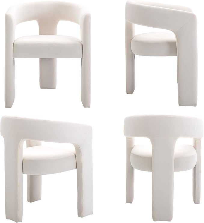 BESTANO Modern Velvet Fabric Upholstered Dining Chairs - Image 7