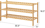 viewcare 3-Tier Long Shoe Rack, Bamboo Wood Shoe Rack - Image 3