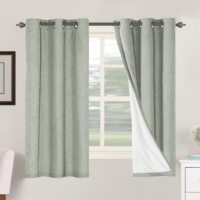 H.VERSAILTEX Primitive Linen Curtains 100% Blackout Curtain Drapes Burlap by HVERSAILTEX