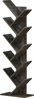 SHEEPAM 10 Tier Tree Book Shelf, Floor Standing Wood Bookshelf by SHEEPAM