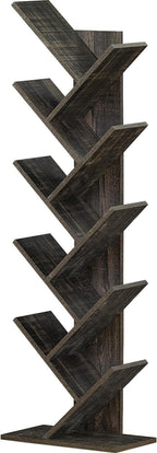 SHEEPAM 10 Tier Tree Book Shelf, Floor Standing Wood Bookshelf by SHEEPAM