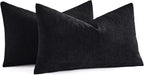 MIULEE Black Chenille Couch Lumbar Throw Pillow Covers, 12x20 | Set of 2 - Image 7
