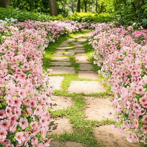 ATTGREAT Artificial Flowers for Outdoors UV Resistant, 12 Bundles(Pink) - Image 3