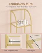 Hzuaneri Bookcase Bookshelf, Tempered Glass Arched Bookshelf - Image 4