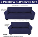 Peryiter 2 Pcs Sofa Covers Couch and Loveseat Covers Set Stretch Sofa Slipcover - Image 2