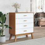 Scandinavian Drawer Cabinet in White and Brown - Image 3