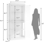 70.1" Display Cabinet with Glass Doors, 4-Tier Curio Cabinet - Image 2