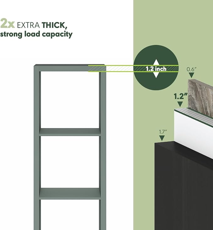 Furinno Cubicle Book Shelf, Vertical 4-Cube Bookshelf, Extra Thick Horizontally - Image 6