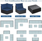 Tangkula 7-Piece Patio Furniture Set, Outdoor Sectional Wicker Sofa - Image 7