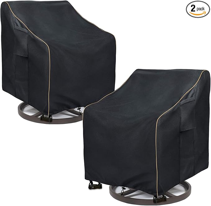 Outdoor Swivel Rocker Chair Cover 2 Pack, Patio Swivel Chair Covers by LSongSKY