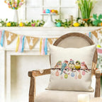 RABUSOFA Easter Pillow Covers 18x18 inch Easter Decorations Pink Birds Colorful - Image 2
