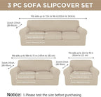 HunnmingRe Sofa Covers for 3 Cushion Couch Stretch Sofa and Loveseat Covers Set - Image 2