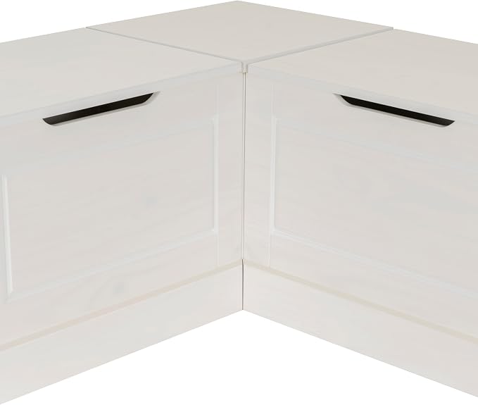 Linon Harris White Solid Pine Backless Nook - Image 19