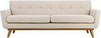 Modway Engage Mid-Century Modern Upholstered Fabric Sofa in Beige by Modway