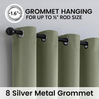 SimpleHome Light Sage 100% Blackout Curtains Room Darkening Living Room 90 | - Image 6