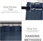 Navy Blue Sheer Curtains 120 Inches Long 2 Panels Set, Airy Lightweight Sheer - Image 4